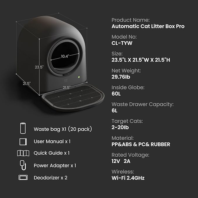 L1 Self-Cleaning Litter Box Automatic Electronic Hands-Free Smart Robot self