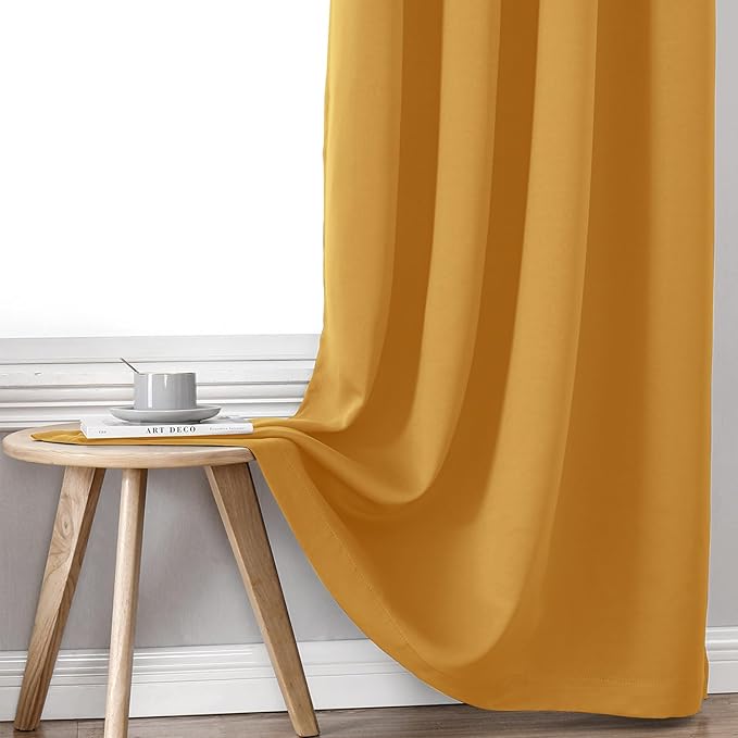 ChrisDowa 100% Blackout Curtains 102 inch Long