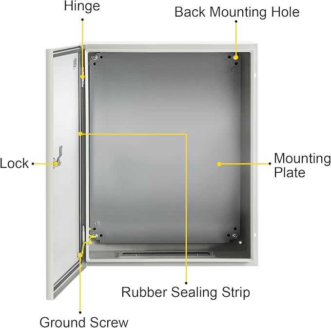 VEVOR NEMA Steel Enclosure, IP66 Waterproof & Dustproof, Outdoor/Indoor