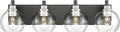 METWET Bathroom Light Fixtures, 4-Light Black and Brushed Nickel Bathroom