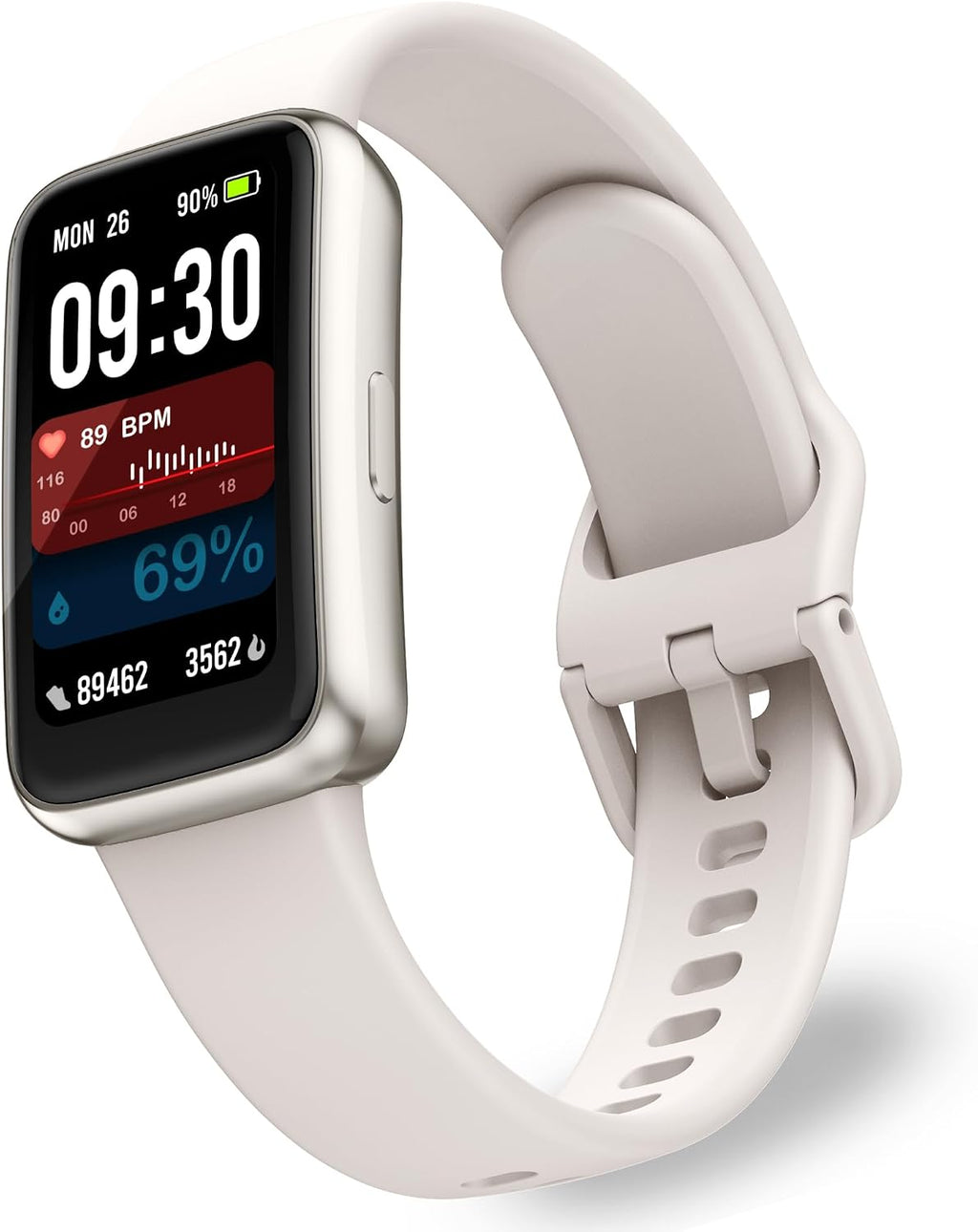 Active 3 Veryfit Fitness Tracker Smart Watch No App or Phone Needed (White)