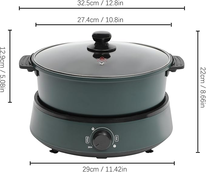 4L/4.2Qt Electric Hot Pot, 1350w 110v Portable Electric Pan Non Stick Removable