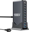 1000W USB C Charger Block, 10-Port USB C Charging Station GaN IV Travel