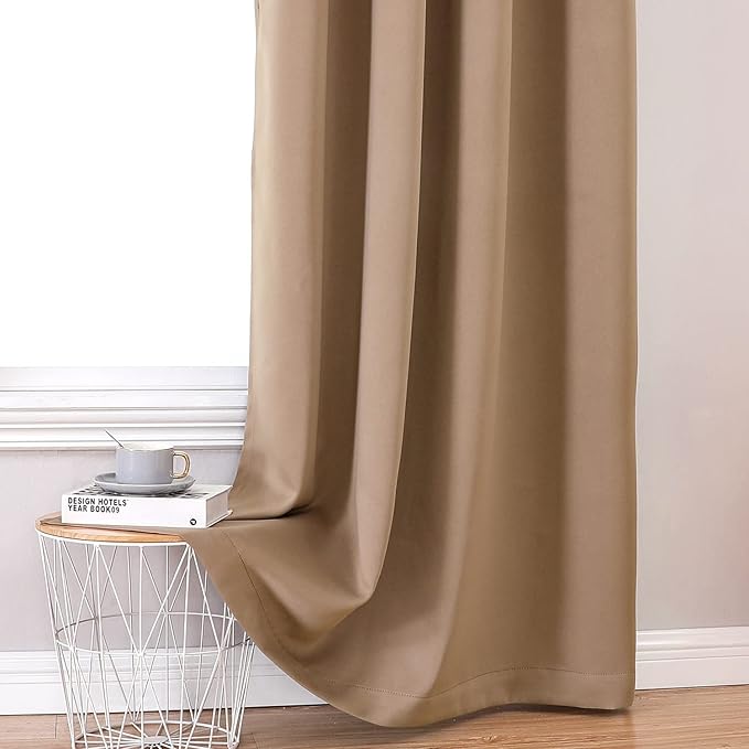 ChrisDowa 100% Blackout Curtains 102 inch Long