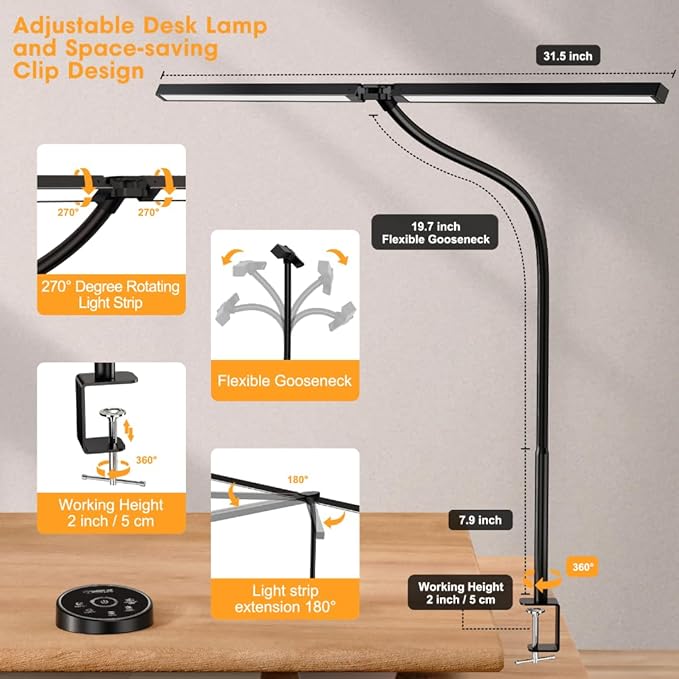 Pzloz Led Desk Lamp for Office Home