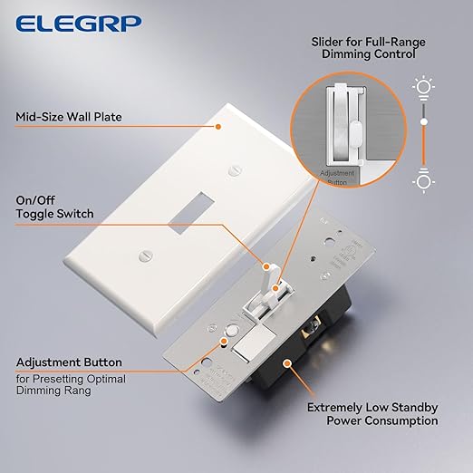 ELEGRP Digital Toggle Dimmer Switch (6 Pack)