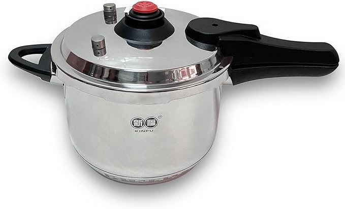 XINFU Heavy Duty 304 Stainless Steel Pressure Cooker 6.3 Quart, Serves 4-6