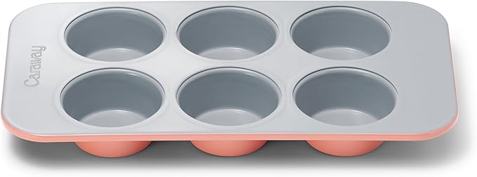 Caraway Nonstick Ceramic 6 Cup Muffin Pan – Non-Toxic, PTFE & PFOA Free – Oven