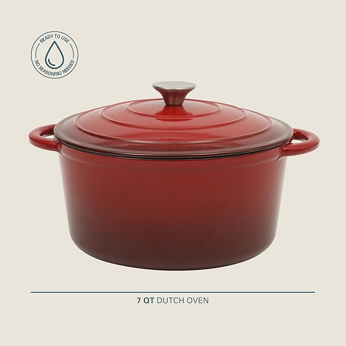 Gibson Home Addlestone 7 Qt Enameled Cast Iron Dutch Oven Pot