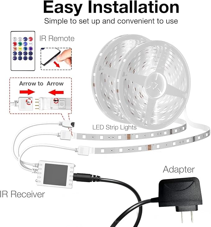 DAYBETTER Smart WiFi Led Lights 200 ft, Led Strip Lights Work