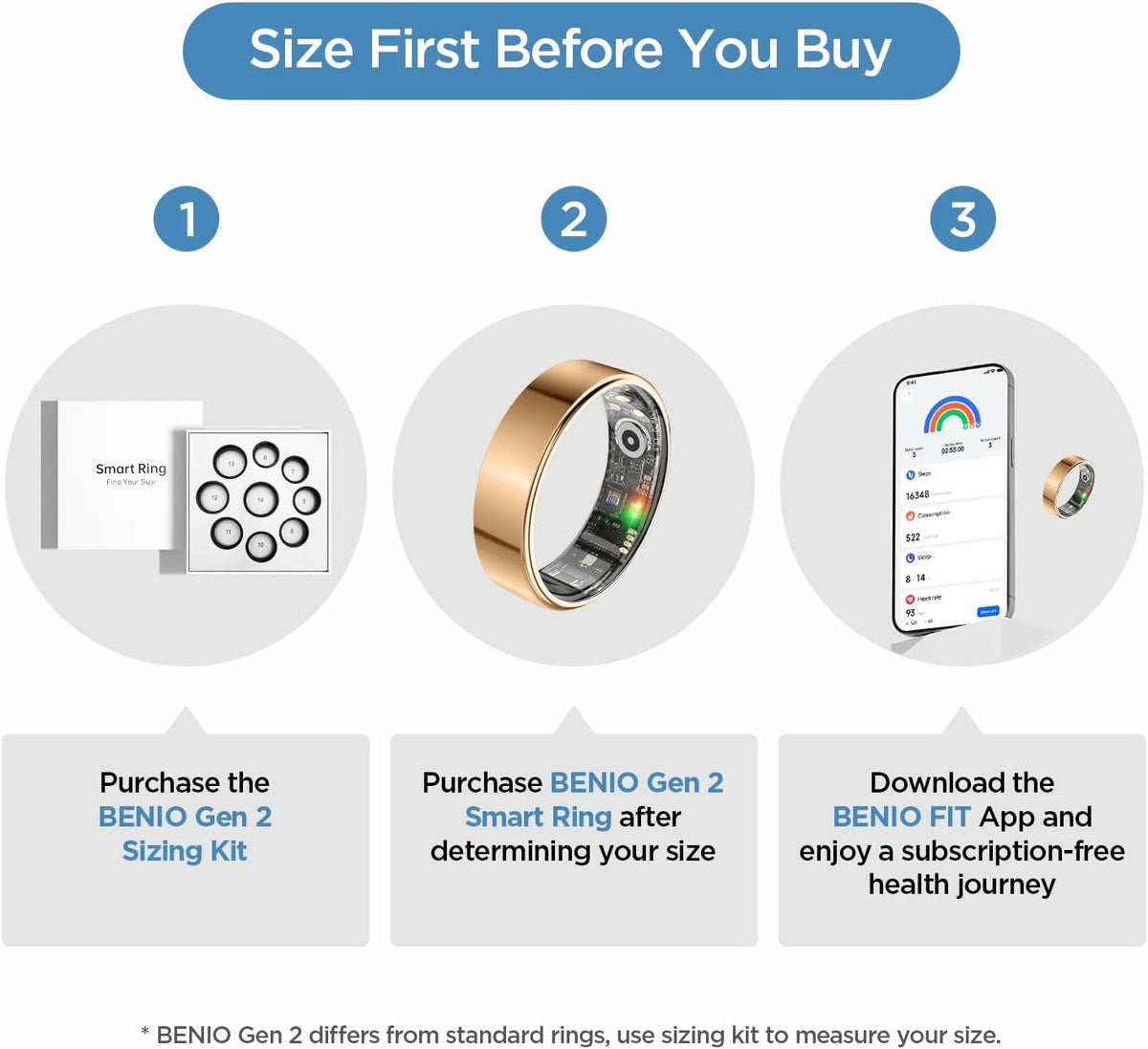 benio gen2 smart ring for women men sleep shown in use