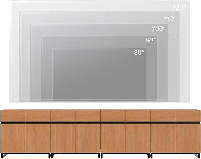 WAMPAT Modern TV Stand for TVs up to 120 inch, 4 in 1 Wood Entertainment Center