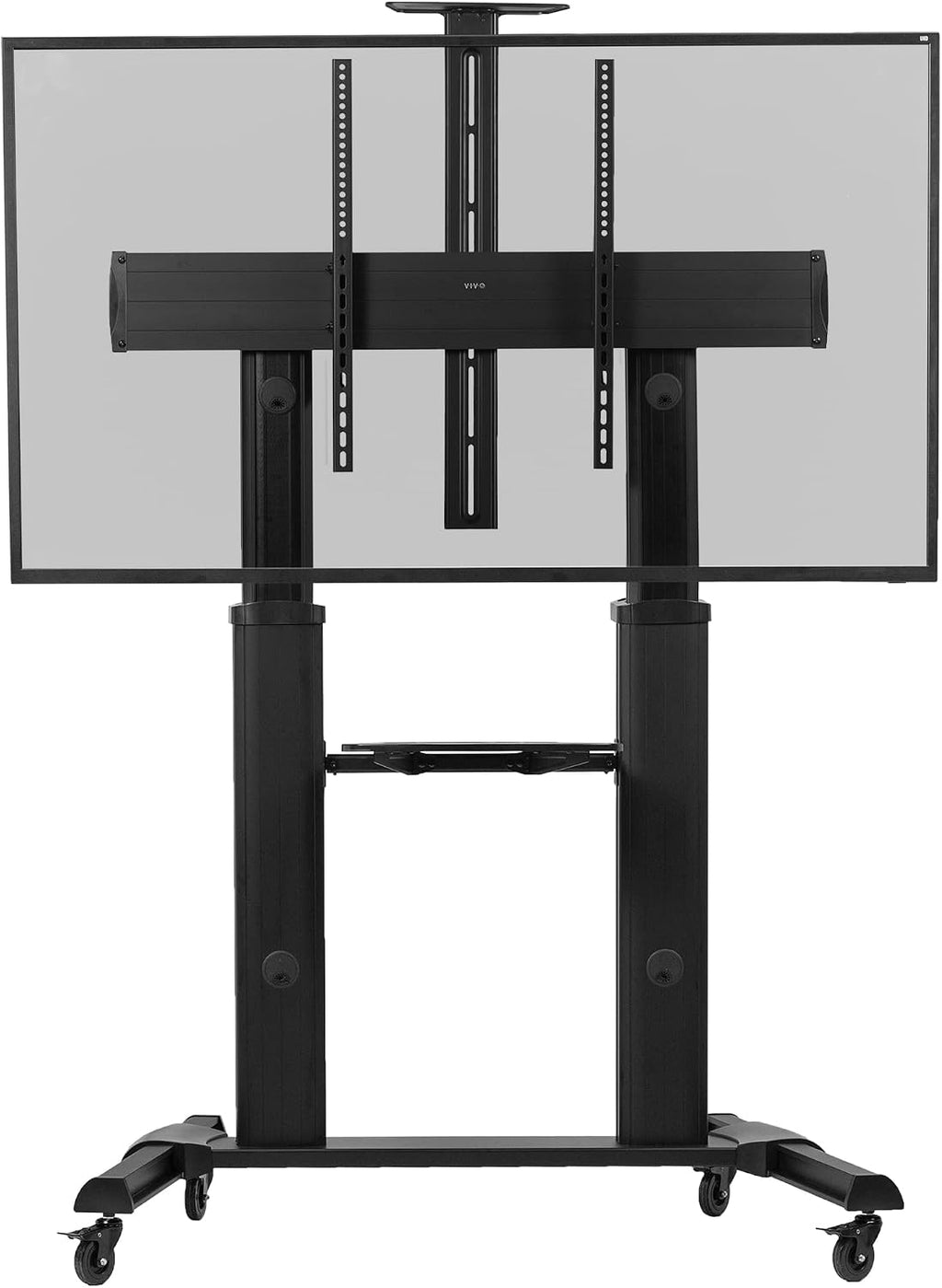 VIVO Aluminum Mobile TV Cart for 32 to 100 inch Screens up to 220 lbs, LCD LED OLED 4K Smart Flat and Curved Panels, Heavy Duty Stand, Shelf, Wheels, Max VESA 1000x600, Black, STAND-TV22B