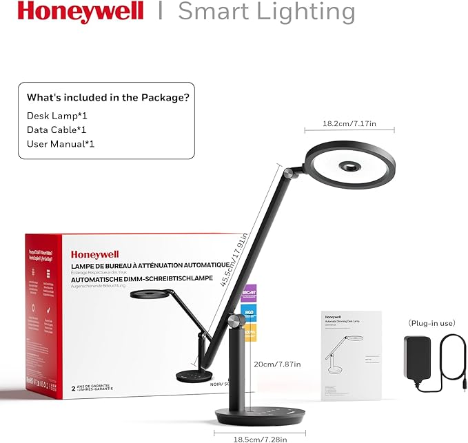 Honeywell Desk Lamp for Home Office, H6 Sunturalux™ Eye-Caring Led Desk Light