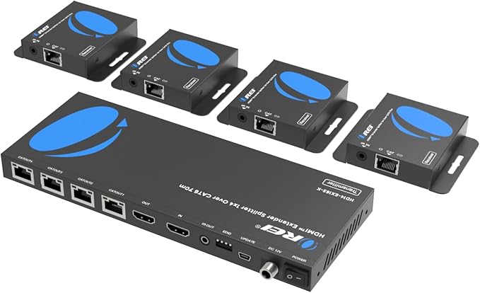 OREI 4K 1x4 HDMI Extender Splitter Over CAT6/7 Ethernet Cable Up to 4K@30Hz