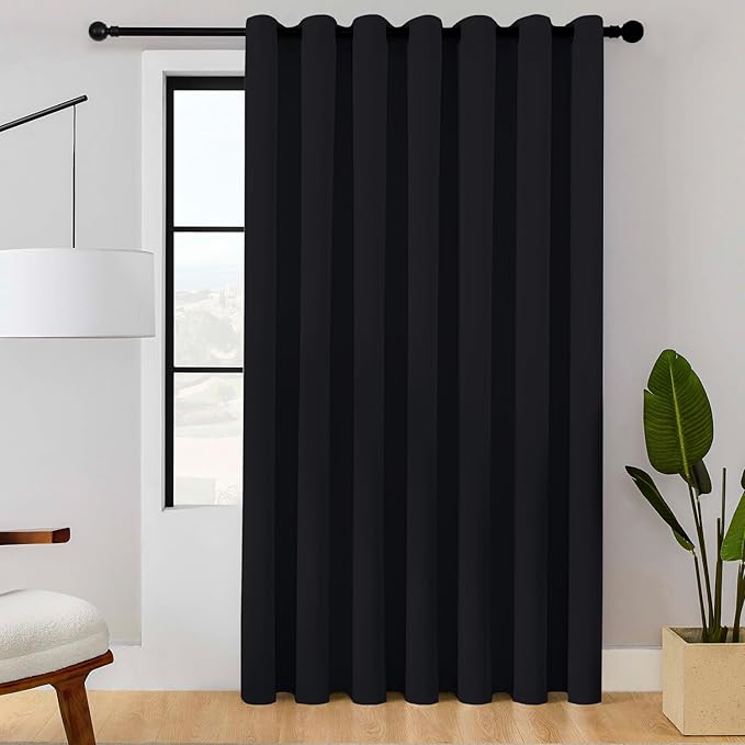 ChrisDowa Room Divider Curtain 96 Inches Long, Wide Blackout Sliding Door