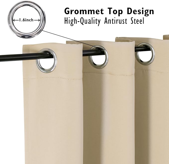 ChrisDowa Blackout Curtains 90 inches Long