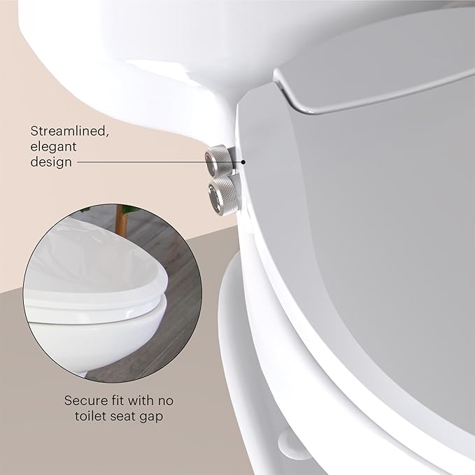 Brondell Swash Bidet Toilet Seat, Non-Electric, Dual Temperature, Fits Round