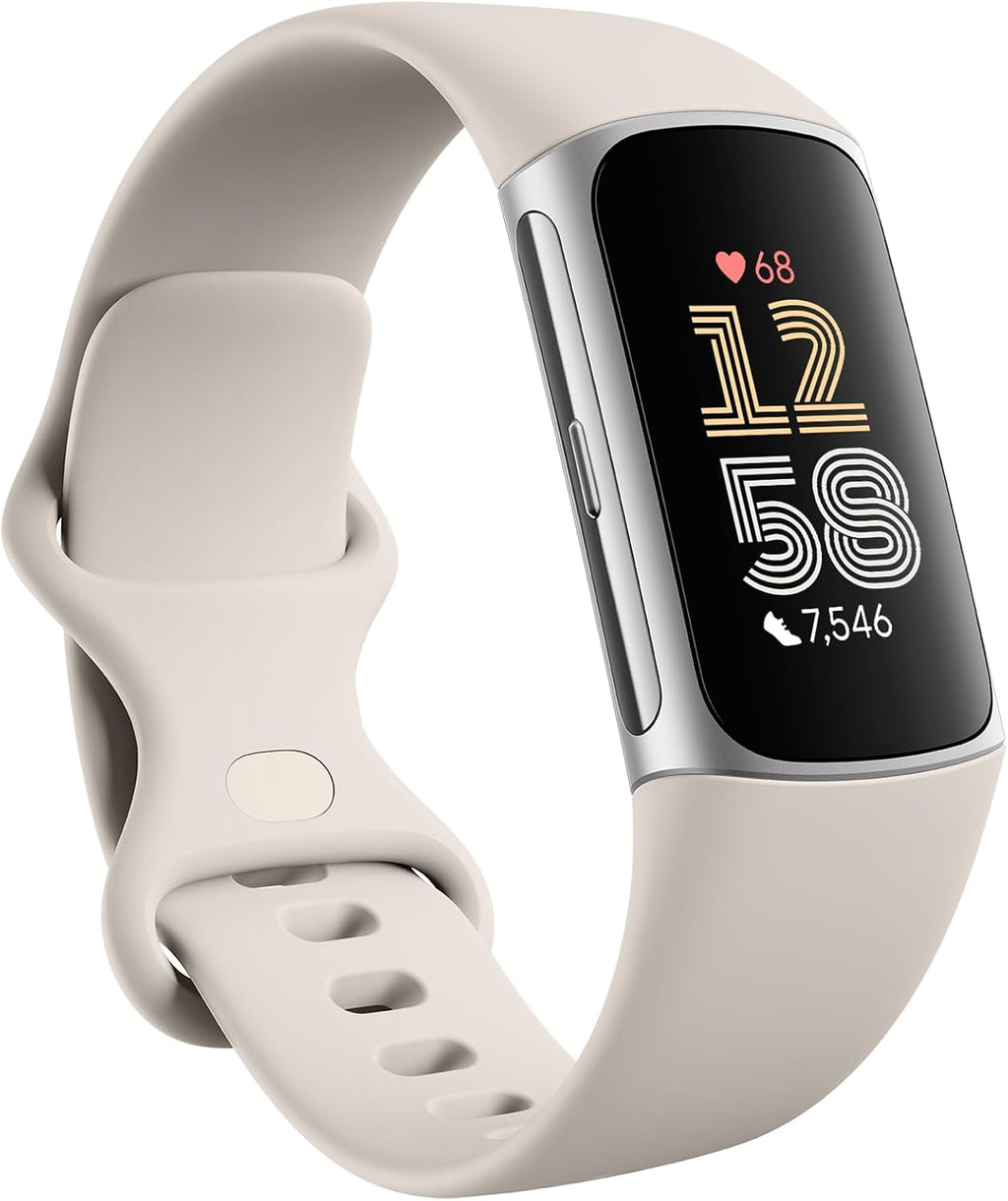 Google Fitbit Charge 6 - Fitness Tracker - Porcelain/Silver