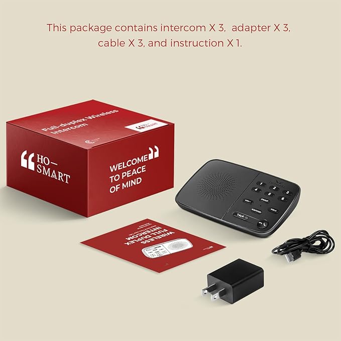 Hosmart Intercoms Wireless for Home UltraSpeak Pro, 2025 Full Duplex Wireless (3 Packs)