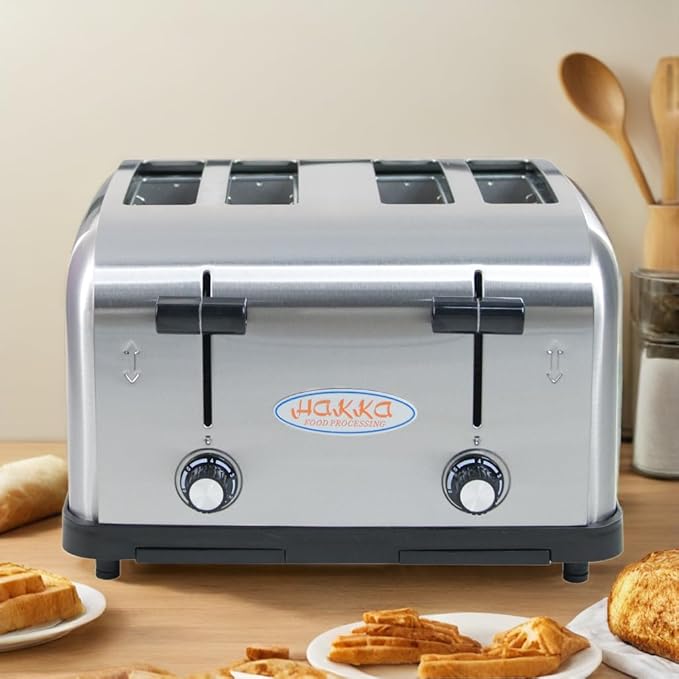 Hakka Toaster 4 Slice, Heavy-Duty Stainless Steel Toasters Commercial Toaster