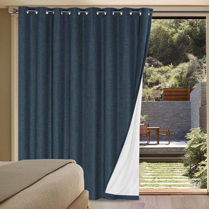 H.VERSAILTEX Linen Blackout Curtains Durable Thick Textured Linen Look 100%