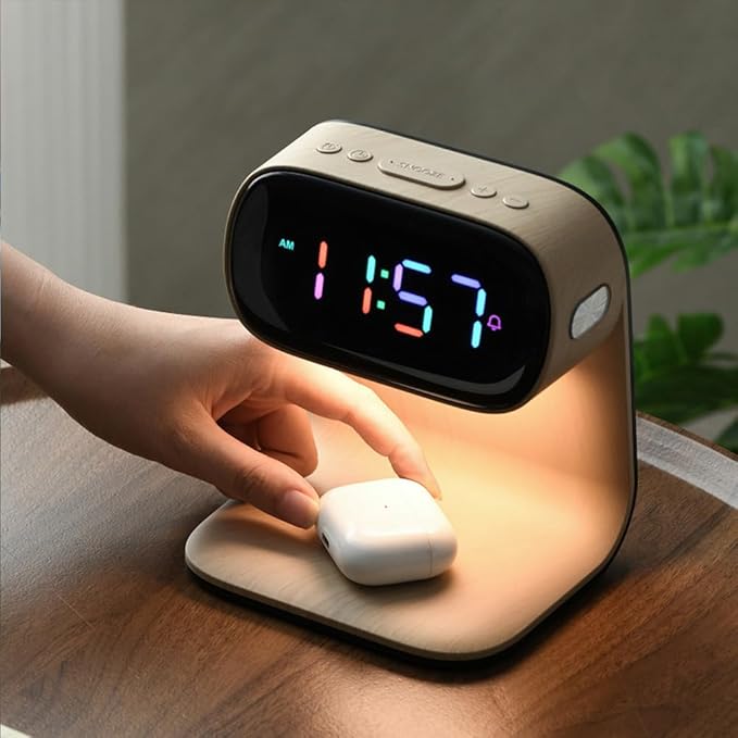 AYI 3in1 Multi-Functional Wireless Charging Alarm Clock Smart Night Light Qi
