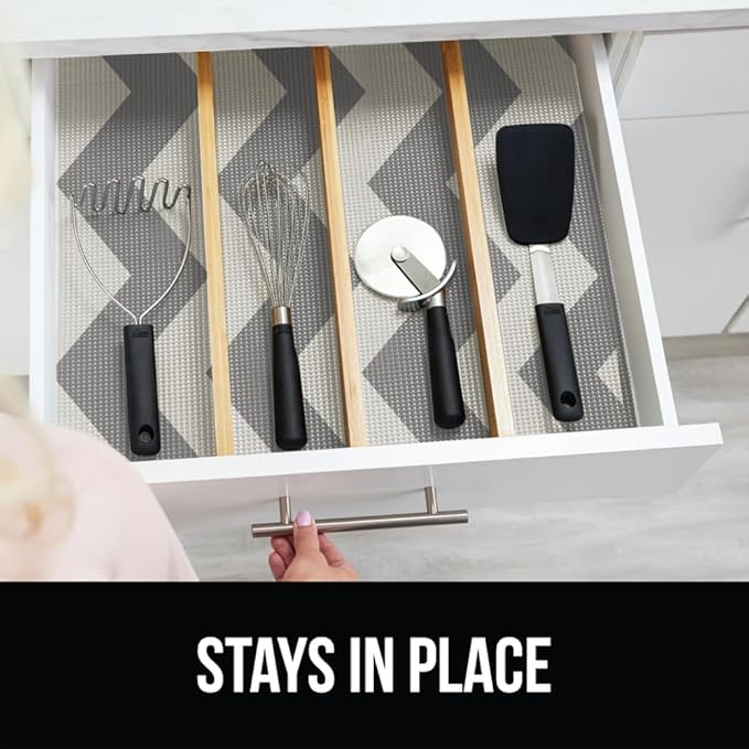 GORILLA GRIP powerGRIP Drawer Shelf and Cabinet Liner, Thick Strong Hold