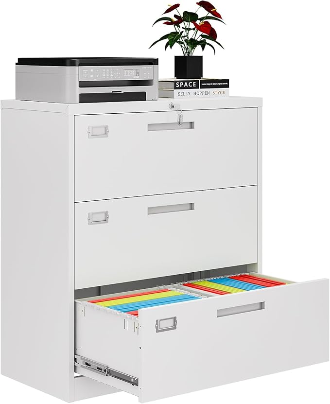 3 Drawer File Cabinets for Home Office, Metal Filing Cabinet