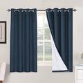 H.VERSAILTEX Linen Blackout Curtains 63 Inches Long 100% Absolutely Blackout