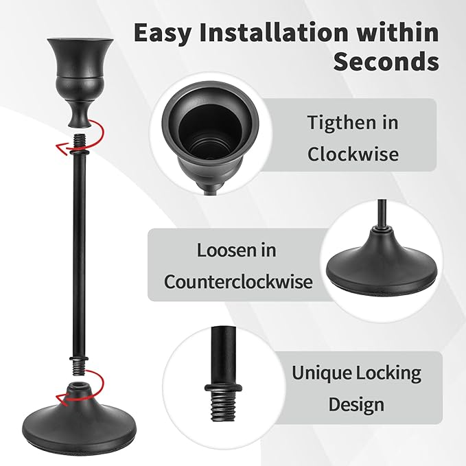 CHILL RECIPE Black Candlestick Holder Tall Taper Candle Holder for Home Decor Table Centerpiece Party Festival Decorations Halloween Decoration (2 Set 6Pcs)
