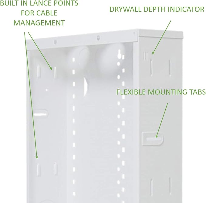 Legrand - OnQ 14 Inch Cable Management, In-Wall 20-Gauge Media Box, Structured
