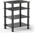FITUEYES 4-Tier AV Component Media Stand Audio Rack for Storage, Black