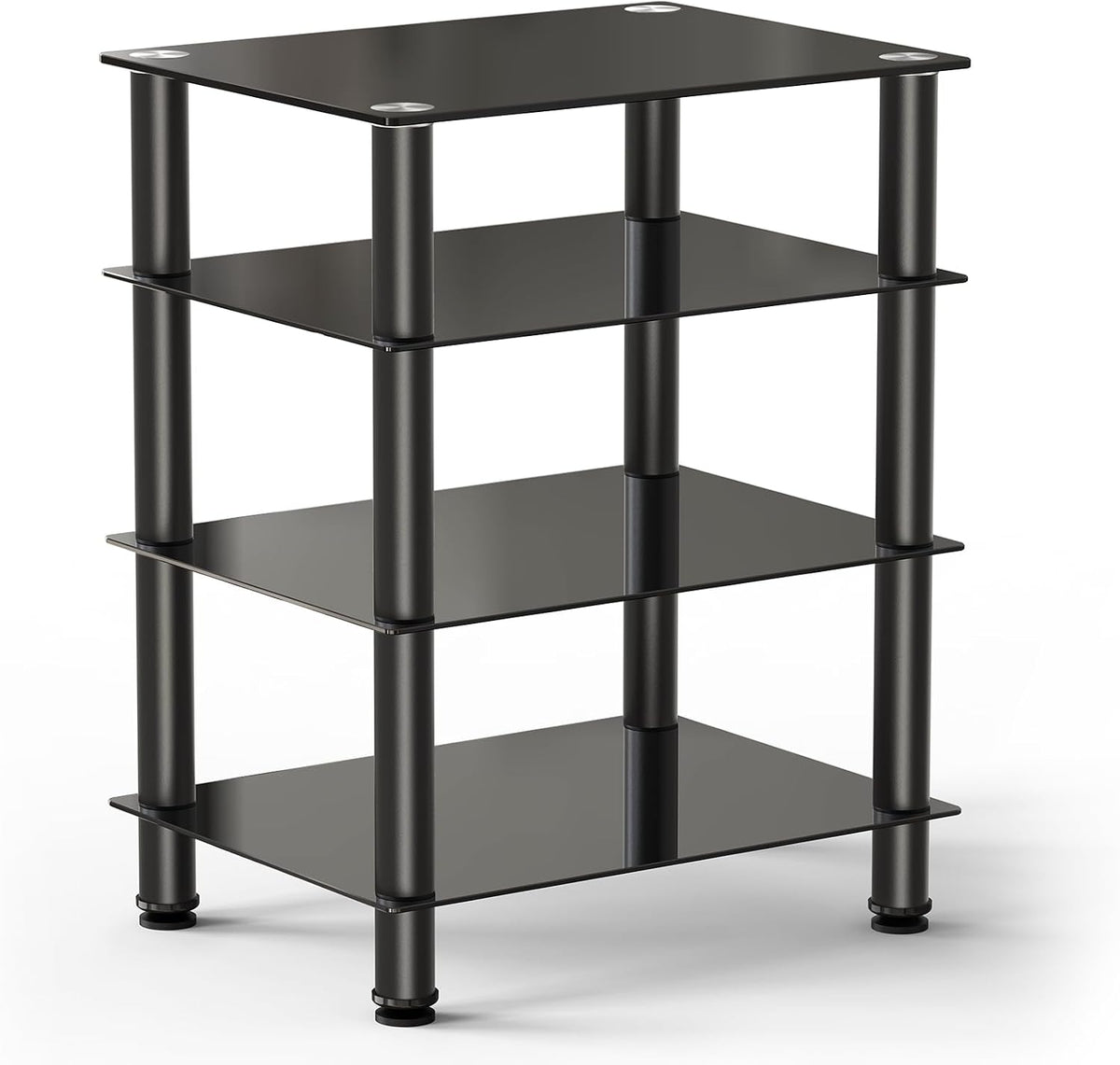 FITUEYES 4-Tier AV Component Media Stand Audio Rack for Storage, Black