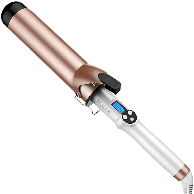 Hoson 2 Inch Curling Iron Large Barrel, Long Barrel Curling Wand Dual Voltage