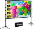 Projector Screen and Stand, GAINVANE 120 inch Portable Projector Screen Indoor