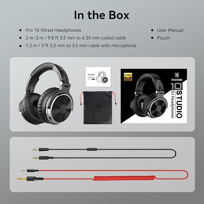 OneOdio Wired Over Ear Headphones Hi-Res Studio Monitor & Mixing DJ Stereo