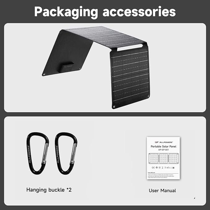 ALLPOWERS SP001 21W Portable Solar Panel Charger, High-Efficiency 22-25%