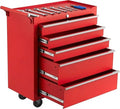 IDEALHOUSE Rolling Tool Chest, 5 Drawers Tool Storage Cabinet, Toolbox
