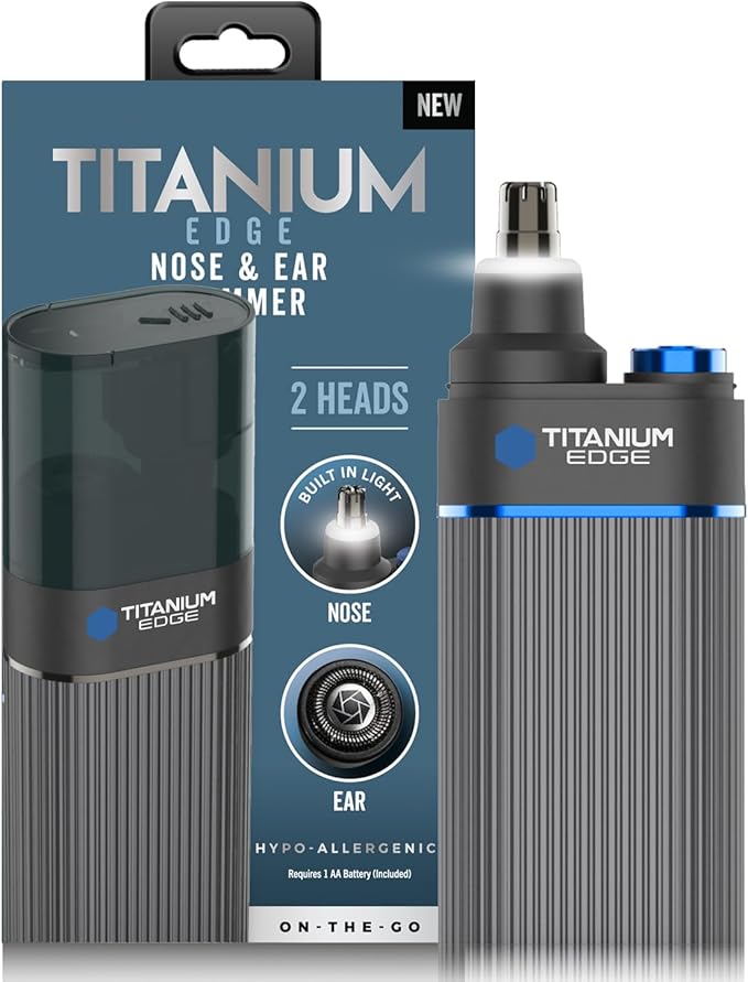 Microtouch Titanium Edge Ear & Nose Trimmer – Dual Rotary Blade Heads