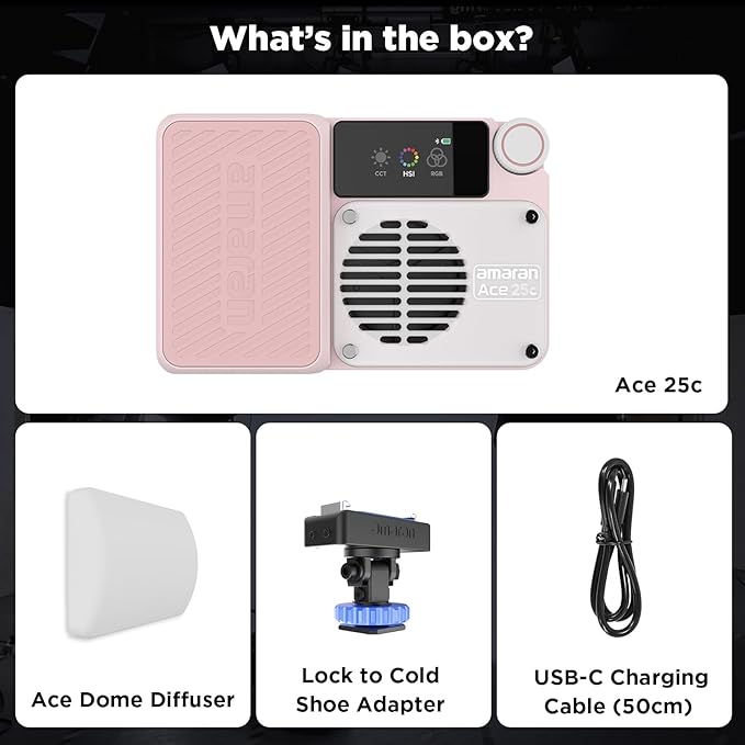 Amaran Ace 25c Pocket RGBWW LED Light, Boost Mode Up to 32W, Full-Color Mini
