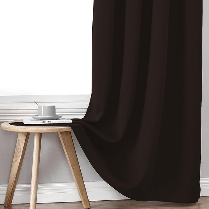 ChrisDowa 100% Blackout Curtains 90 inch Long