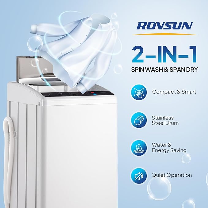 ROVSUN 1.8CuFt Portable Clothes Dryer and 25LBS Full-Automatic Washing Machine