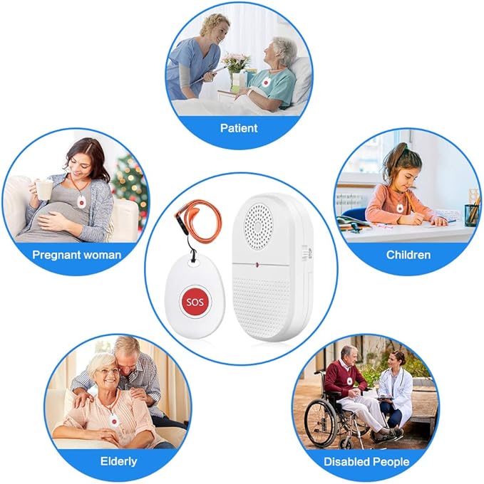 ChunHee Wireless Caregiver Pager Call Button Nurse Alert System Call Bell