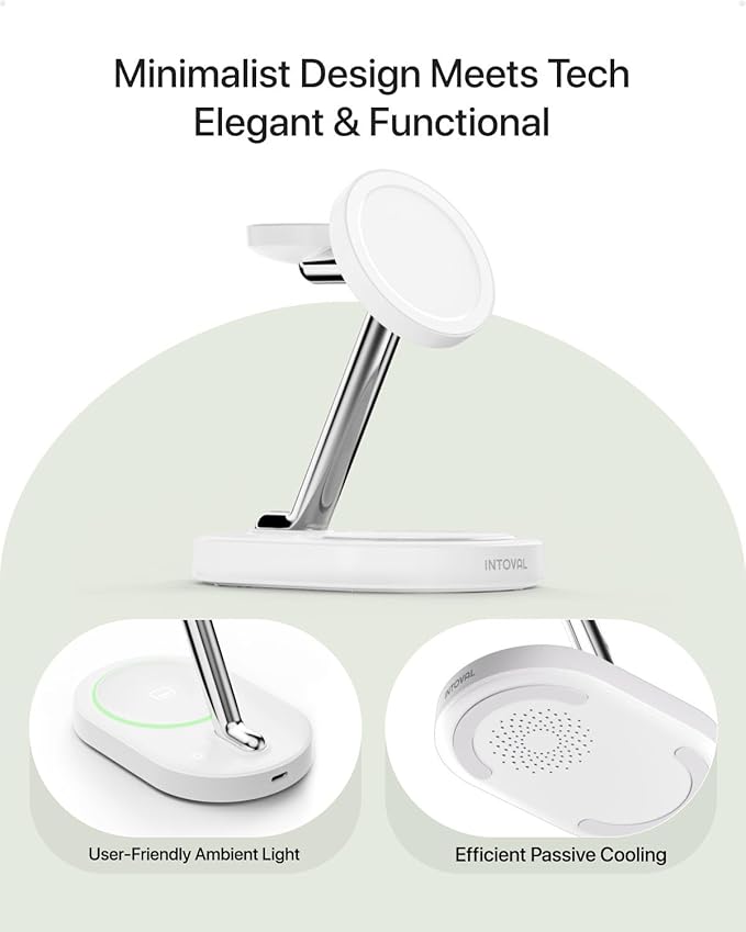Intoval Fast Charging Station for Magsafe Apple Devices, Wireless Charger for
