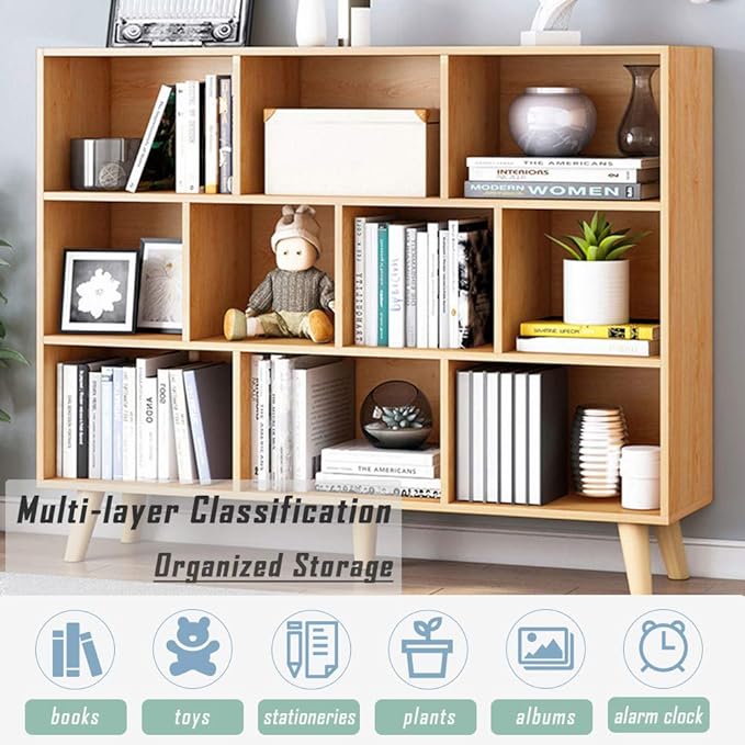 IOTXY Wooden Open Shelf Bookcase