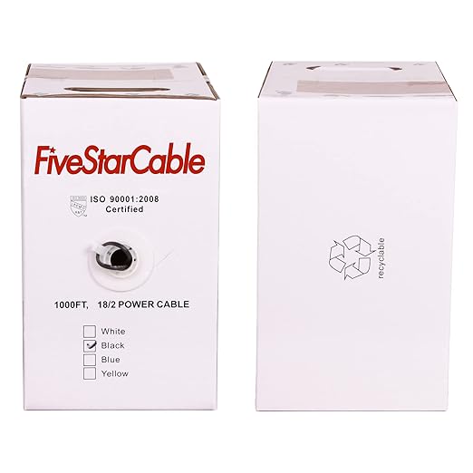 FiveStarCable 18/2 Gauge Low Voltage Cable Wire - 1000 ft
