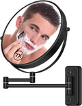 BTremary 8” Wall Mounted Magnifying Makeup Mirror 1X/7X Wall Mount Mirror Swing Arm Two-Sided 360° Swivel Bathroom Shaving Mirror for Men and Women in Hotel/Home, Black