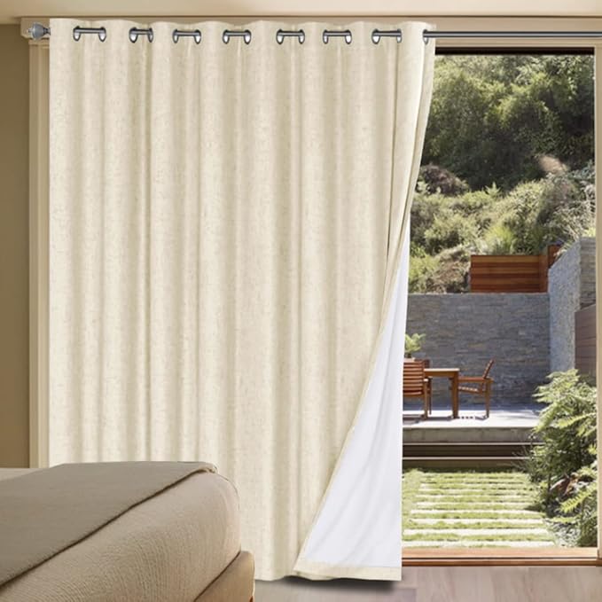 H.VERSAILTEX Linen Blackout Curtains Durable Thick Textured Linen Look 100%