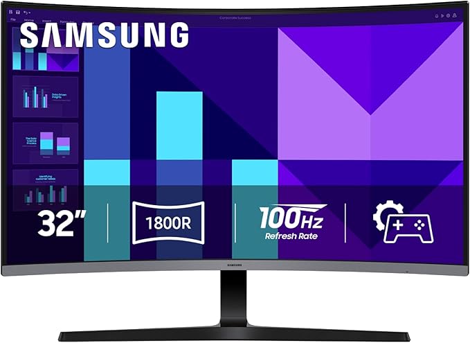 Samsung 32-inch S3 FHD 100Hz Curved Monitor, Game Mode, Eye Saver Mode